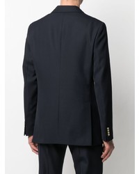 Мужской темно-синий двубортный пиджак с вышивкой от Tommy Hilfiger
