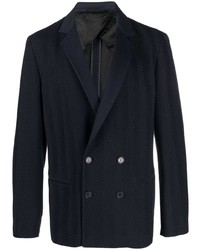 Мужской темно-синий двубортный пиджак с узором зигзаг от Missoni