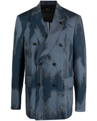 Мужской темно-синий двубортный пиджак от Amiri