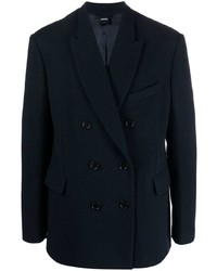 Мужской темно-синий двубортный пиджак от Aspesi