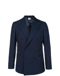 Мужской темно-синий двубортный пиджак от Borrelli