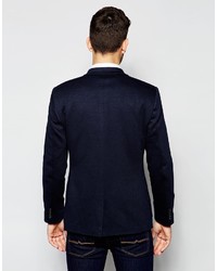 Мужской темно-синий двубортный пиджак от Asos