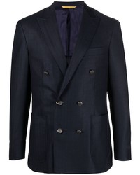Мужской темно-синий двубортный пиджак от Canali