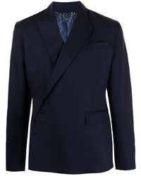 Мужской темно-синий двубортный пиджак от Charles Jeffrey Loverboy