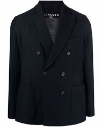 Мужской темно-синий двубортный пиджак от Circolo 1901