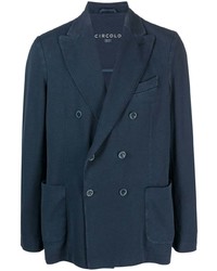 Мужской темно-синий двубортный пиджак от Circolo 1901