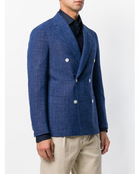 Мужской темно-синий двубортный пиджак от Barba