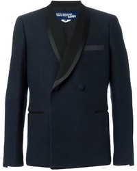 Мужской темно-синий двубортный пиджак от Comme des Garcons
