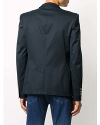 Мужской темно-синий двубортный пиджак от Balmain