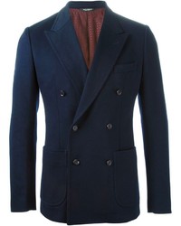 Мужской темно-синий двубортный пиджак от Dolce & Gabbana