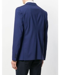 Мужской темно-синий двубортный пиджак от Prada