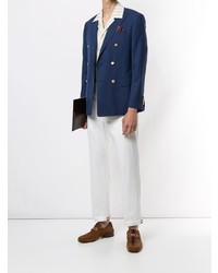 Мужской темно-синий двубортный пиджак от D'urban