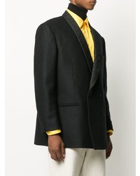 Мужской темно-синий двубортный пиджак от Raf Simons