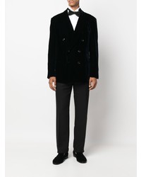 Мужской темно-синий двубортный пиджак от Giorgio Armani