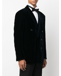 Мужской темно-синий двубортный пиджак от Giorgio Armani