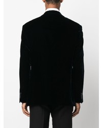 Мужской темно-синий двубортный пиджак от Giorgio Armani