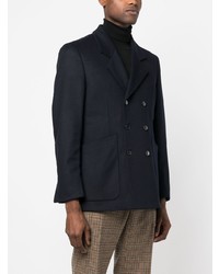 Мужской темно-синий двубортный пиджак от Low Brand