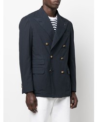 Мужской темно-синий двубортный пиджак от Gabriele Pasini
