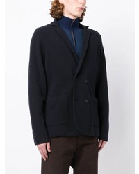 Мужской темно-синий двубортный пиджак от N.Peal