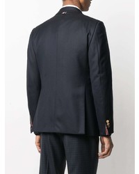 Мужской темно-синий двубортный пиджак от Thom Browne