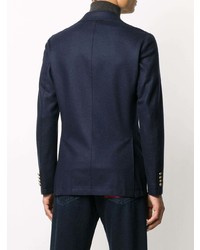 Мужской темно-синий двубортный пиджак от Eleventy