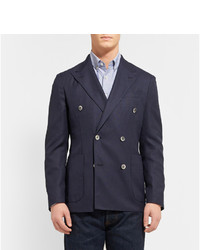 Мужской темно-синий двубортный пиджак от Boglioli