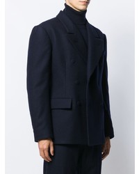 Мужской темно-синий двубортный пиджак от Maison Margiela