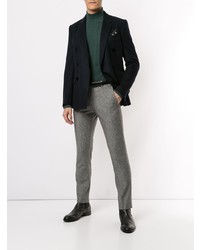 Мужской темно-синий двубортный пиджак от Dolce & Gabbana