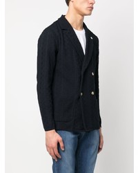 Мужской темно-синий двубортный пиджак от Manuel Ritz