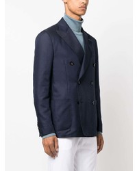 Мужской темно-синий двубортный пиджак от Lardini
