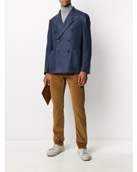 Мужской темно-синий двубортный пиджак от Gabriele Pasini