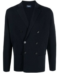 Мужской темно-синий двубортный пиджак от Drumohr