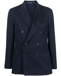 Мужской темно-синий двубортный пиджак от Drumohr