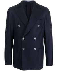 Мужской темно-синий двубортный пиджак от Fedeli