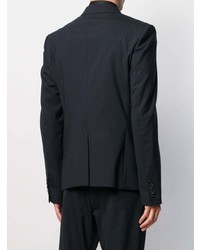 Мужской темно-синий двубортный пиджак от Les Hommes