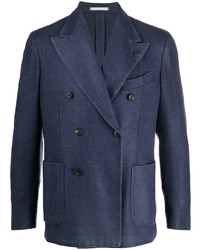 Мужской темно-синий двубортный пиджак от Gabriele Pasini