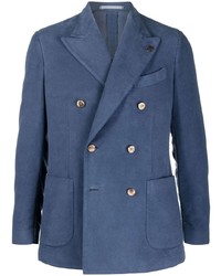 Мужской темно-синий двубортный пиджак от Gabriele Pasini