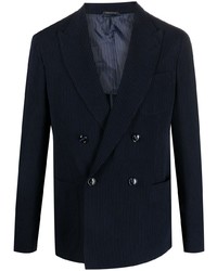 Мужской темно-синий двубортный пиджак от Giorgio Armani