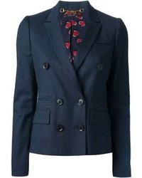 Женский темно-синий двубортный пиджак от Gucci