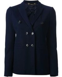 Женский темно-синий двубортный пиджак от Gucci