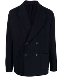 Мужской темно-синий двубортный пиджак от Harris Wharf London
