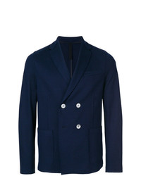 Мужской темно-синий двубортный пиджак от Harris Wharf London