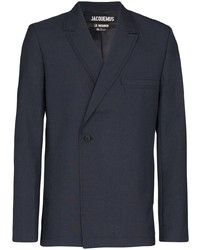 Мужской темно-синий двубортный пиджак от Jacquemus