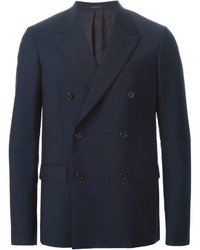 Мужской темно-синий двубортный пиджак от Jil Sander