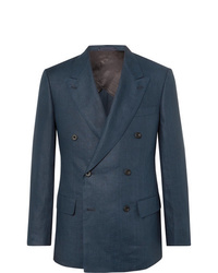 Мужской темно-синий двубортный пиджак от Kingsman