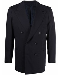 Мужской темно-синий двубортный пиджак от Kiton