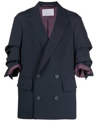 Мужской темно-синий двубортный пиджак от Kolor