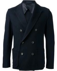 Мужской темно-синий двубортный пиджак от Lanvin