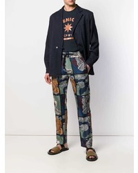 Мужской темно-синий двубортный пиджак от Christian Pellizzari