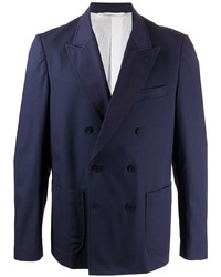 Мужской темно-синий двубортный пиджак от Maison Flaneur